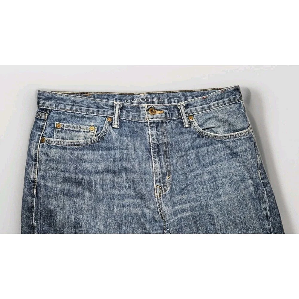 Banana Republic Men’s Blue Jeans 34x30 100% Cotton Straight Leg Denim